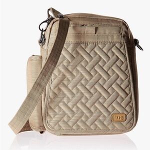 Lug Quilted Crossbody Bag in Beige